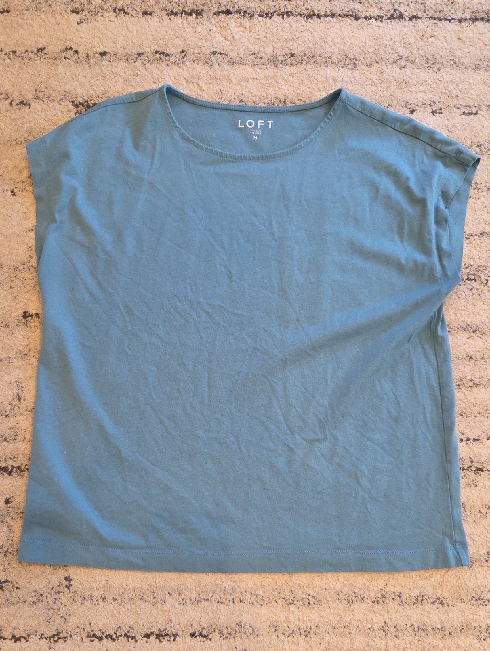 LOFT muted teal short sleeve crewneck tee
